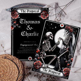 Der Vorschlag Tarot Gothic Floral Engagement Party Einladung