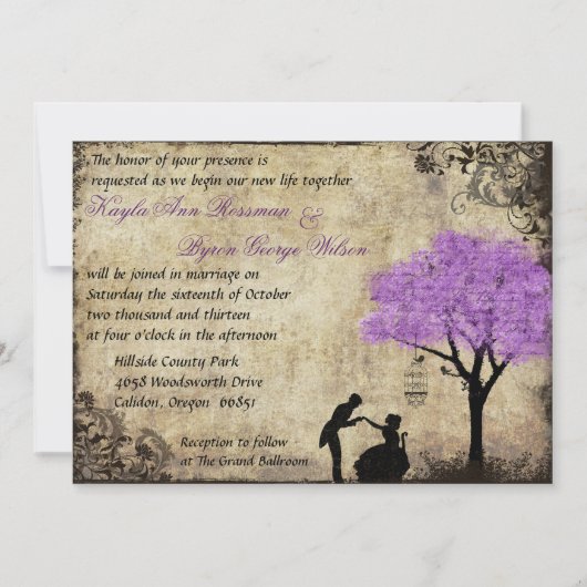 Der Vorschlag Vintage Hochzeit Einladung. Einladung (Vorderseite)