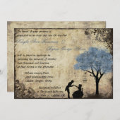 Der Vorschlag Vintage Hochzeit Einladung in Blau (Vorne/Hinten)