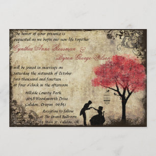 Der Vorschlag Vintage Hochzeit Einladung in Rot