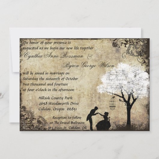 Der Vorschlag Vintage Hochzeit Einladung in Weiß (Vorderseite)