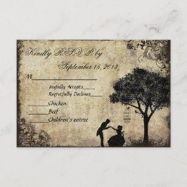 Der Vorschlag Vintage Wedding UAWG Black RSVP Karte
