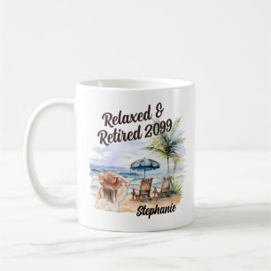 Der Vorsitzende des Strandes für das Ruhestand Kaffeetasse