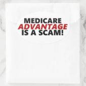 Der Vorteil von Medicare ist ein Betrug Ovaler Aufkleber (Tasche)