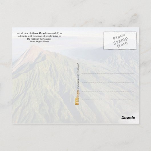 Der Vulkan Merapi in Indonesien Postkarte (Rückseite)