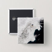 Der Vulkan Shiveluch in Kamtschatka Krai, Russland Button (Vorne & Hinten)