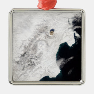 Der Vulkan Shiveluch in Kamtschatka Krai, Russland Silbernes Ornament