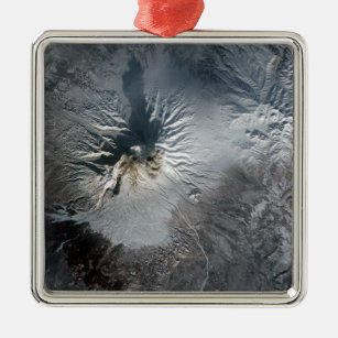 Der Vulkan Shiveluch in Russland Silbernes Ornament