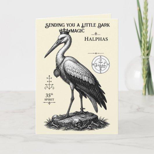 Der wachsamen Storch von Halphas Karte (Vorderseite)