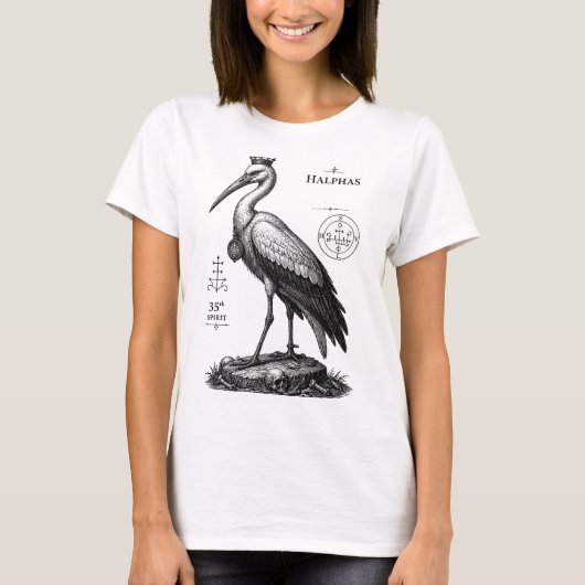 Der wachsamen Storch von Halphas T-Shirt (Vorderseite)