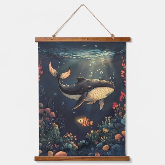 Der Wächter der Tiefe Wandteppich Mit Holzrahmen (Vorderseite)