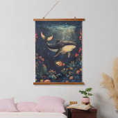 Der Wächter der Tiefe Wandteppich Mit Holzrahmen (Schlafzimmer)