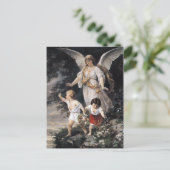 Der Wächter-Engel und die Kinder, Vintage Malerei Postkarte (Stehend Vorderseite)