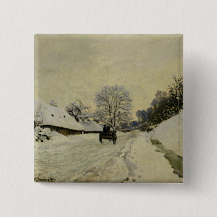 Der Wagen oder Straße unter Schnee bei Honfleur, Button