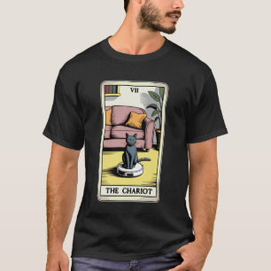 Der Wagen Roboter Staubsauger Katze Lustige Tarot T-Shirt