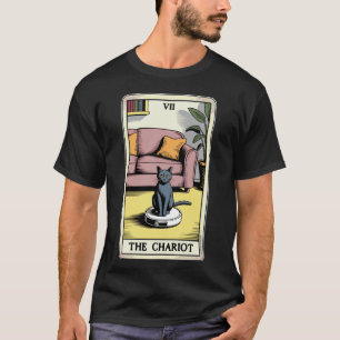 Der Wagen Roboter Staubsauger Katze Lustiges Tarot T-Shirt