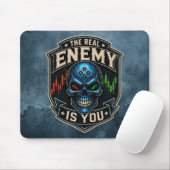 Der wahre Feind bist du Blue Grunge Mousepad (Mit Mouse)