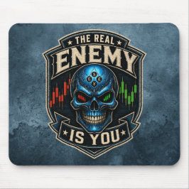 Der wahre Feind bist du Blue Grunge Mousepad