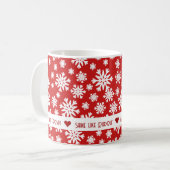 Der wahre Geist der Weihnachts-Rot-Weiß-Schneefloc Kaffeetasse (Vorderseite Links)