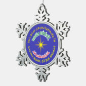 Der wahre Stern der Weihnachten Schneeflocken Zinn-Ornament (Rechts)