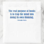 Der wahre Zweck von Büchern Rechteckiger Aufkleber (Tasche)