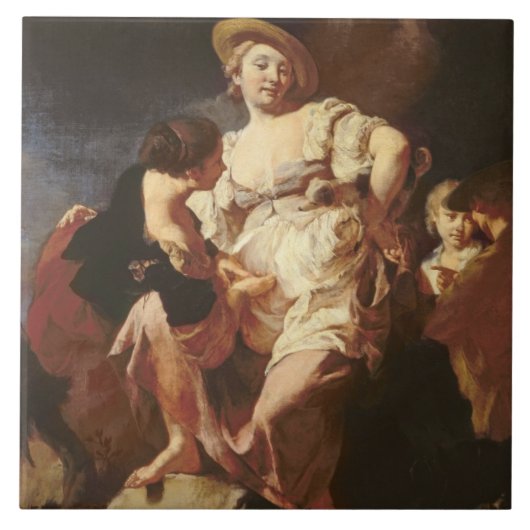 Der Wahrsager (L'Indivona), 1740 Fliese (Vorderseite)