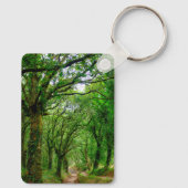 Der Wald außerhalb von Palas de Rey Schlüsselanhänger (Rückseite)