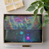 Der Wald der Weihnachtsbäume mit Ornamenten Seidenpapier (Geschenk)