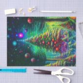 Der Wald der Weihnachtsbäume mit Ornamenten Seidenpapier (Handwerk)