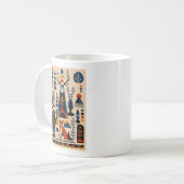 Der Wald erinnert sich – Geometrischer Kunstbecher Kaffeetasse (Vorderseite Links)
