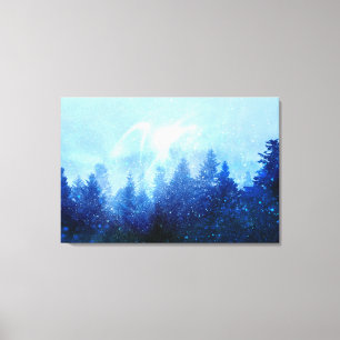 Der Wald erwacht aus dem Nebel Leinwanddruck