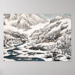 Der Wald im Schnee, Malerei-Plakat Poster