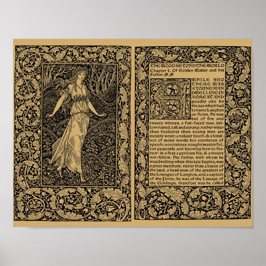 Der Wald jenseits der Welt von William Morris Poster (Vorne)