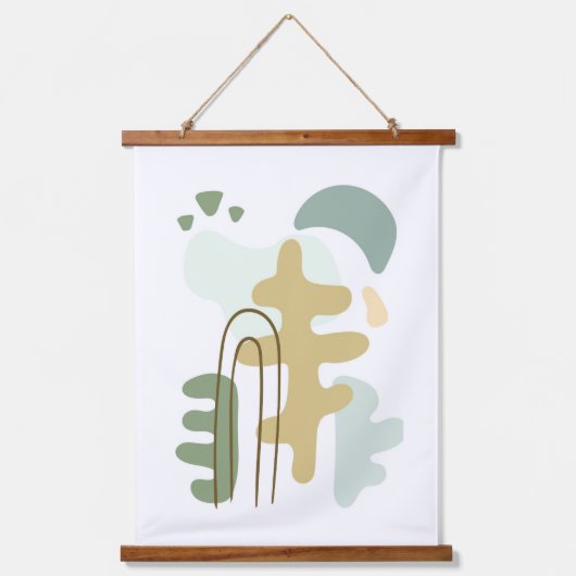 Der Wald modern Abstrakt Wandteppich Mit Holzrahmen (Vorderseite)