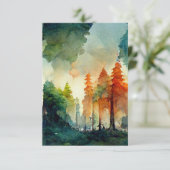 Der Wald (Natur) Dankeskarte (Stehend Vorderseite)