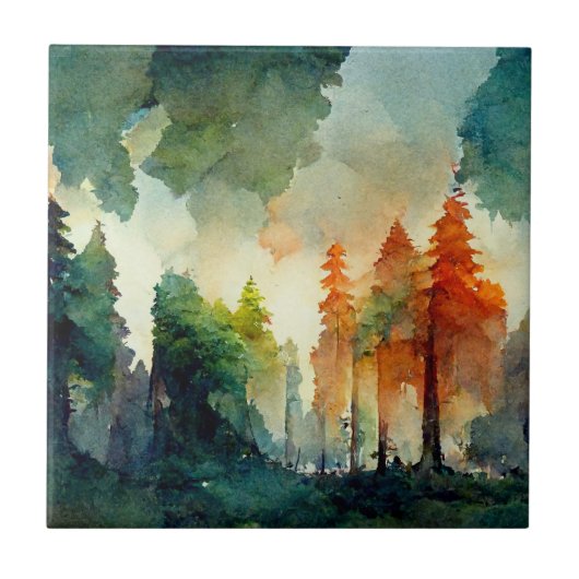 Der Wald (Natur) Fliese (Vorderseite)