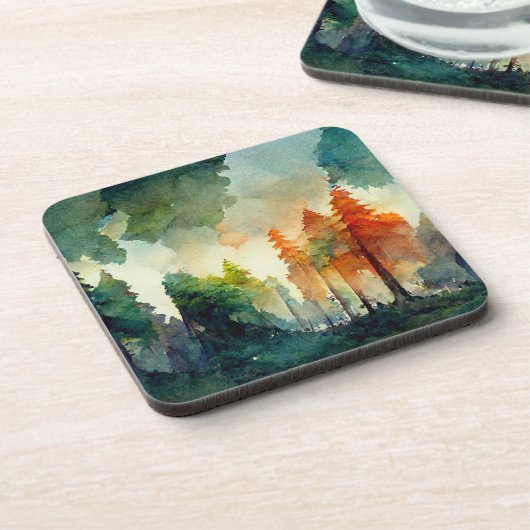 Der Wald (Natur) Getränkeuntersetzer (Linke Seite)