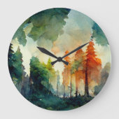 Der Wald (Natur) Große Wanduhr (Vorderseite)