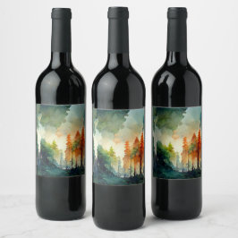 Der Wald (Natur) Weinetikett