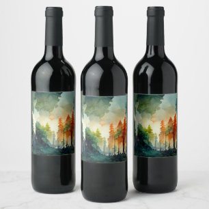 Der Wald (Natur) Weinetikett