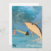 DER WALD UND DAS LIGHTHOUSE DANKESKARTE (Vorne/Hinten)