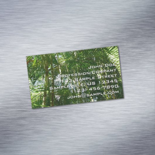 Der Wald von Palmen tropische Natur Magnetische Visitenkarte (Beispiel)