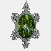 Der Wald von Palmen tropische Natur Schneeflocken Zinn-Ornament (Links)
