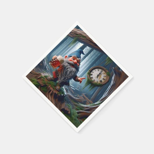 Der Wald wächst um fünf Uhr Serviette (Ecke)