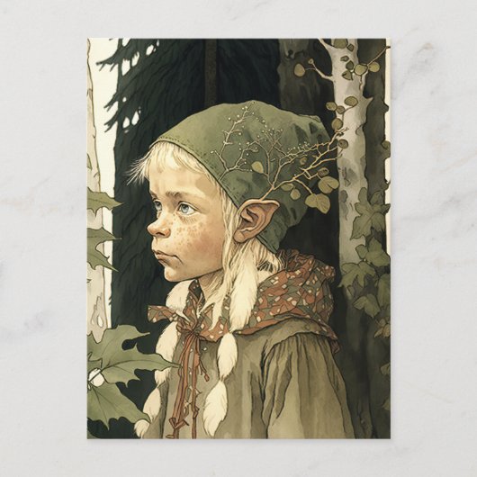 Der Waldelf Vintage Postkarte (Vorderseite)