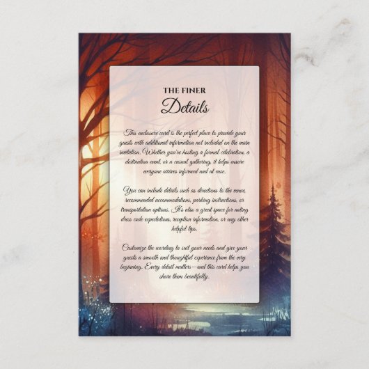 Der Waldzauber fallender Blätter Begleitkarte (Vorderseite)