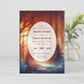 Der Waldzauber fallender Blätter Einladung (Stehend Vorderseite)