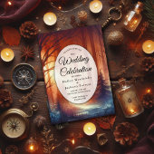 Der Waldzauber fallender Blätter Einladung