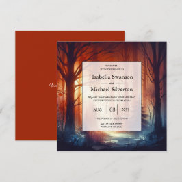 Der Waldzauber fallender Blätter Einladung