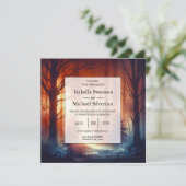 Der Waldzauber fallender Blätter Einladung (Stehend Vorderseite)